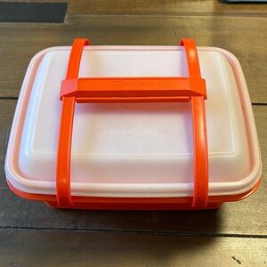 Tupperware Pack N Carry Vintage Lunch Box Set Retro Red Sandwich Keeper #1254